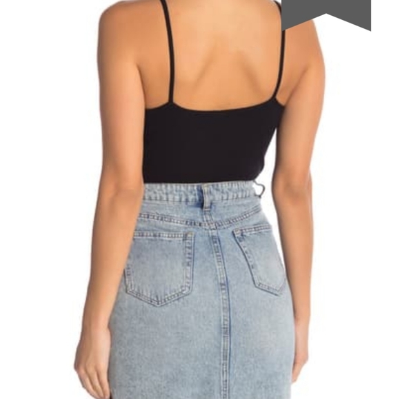 NWOT Bp ribbed knit thong v neck bodysuit - Picture 2 of 10